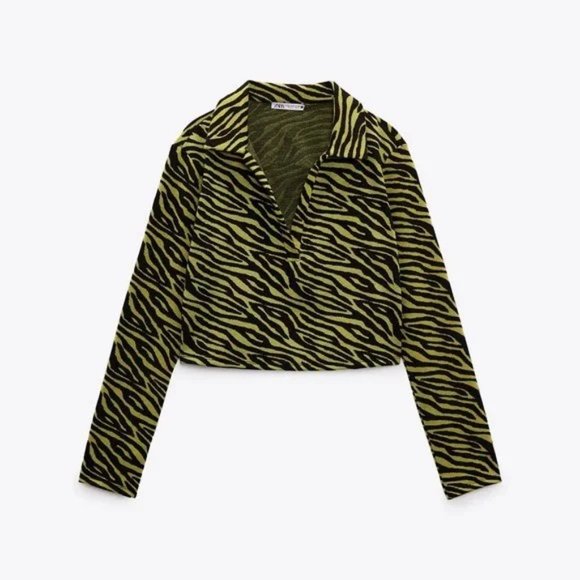 Blogger's Fave - ZARA JACQUARD PRINT POLO & FLARE PANTS SET - Picture 2 of 6